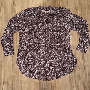 LOFT Floral Button-Up Blouse